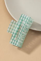 Transparent checker pattern hair claw clip