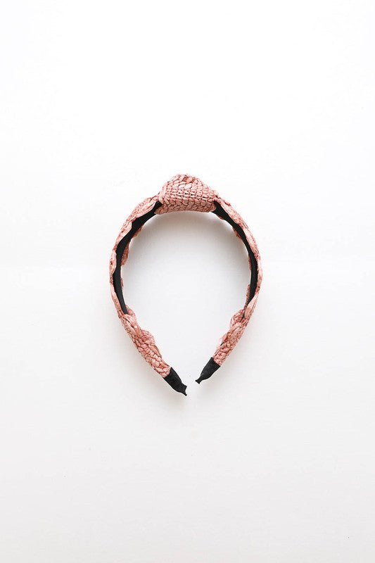 Raffia Crochet Trim Headband