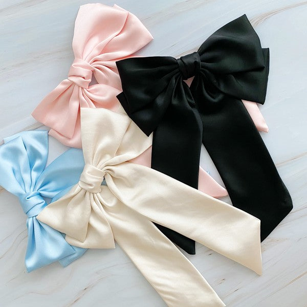 Doubled Satin Bow Hair Clip