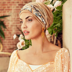 Scarlett Boho Turban Set - Toffee & Caramel